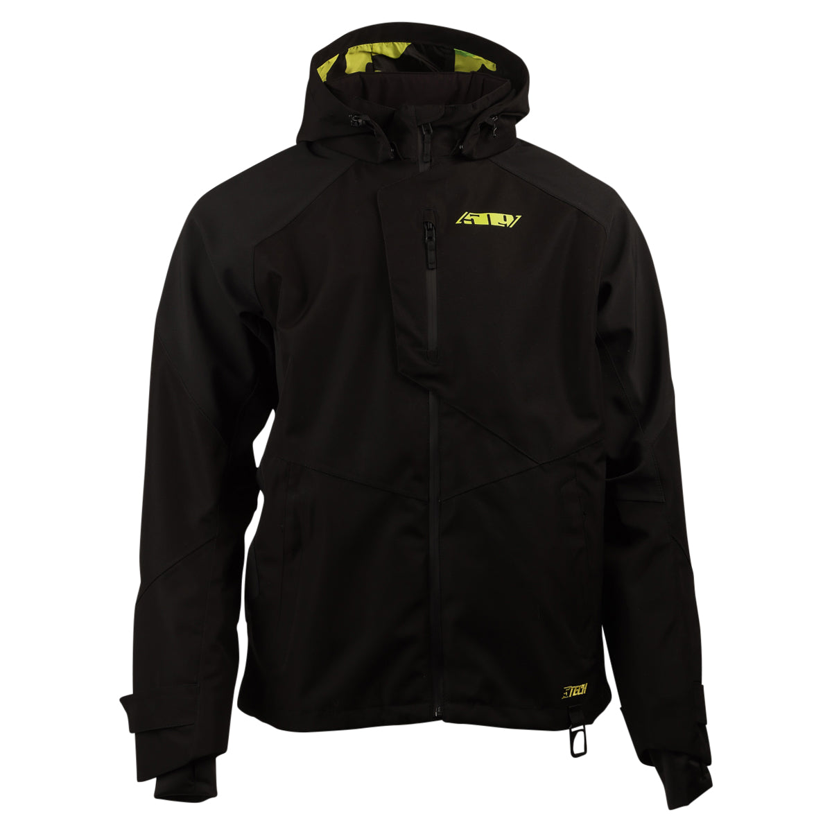 Black RTECH EVO hooded jacket with long sleeve zip