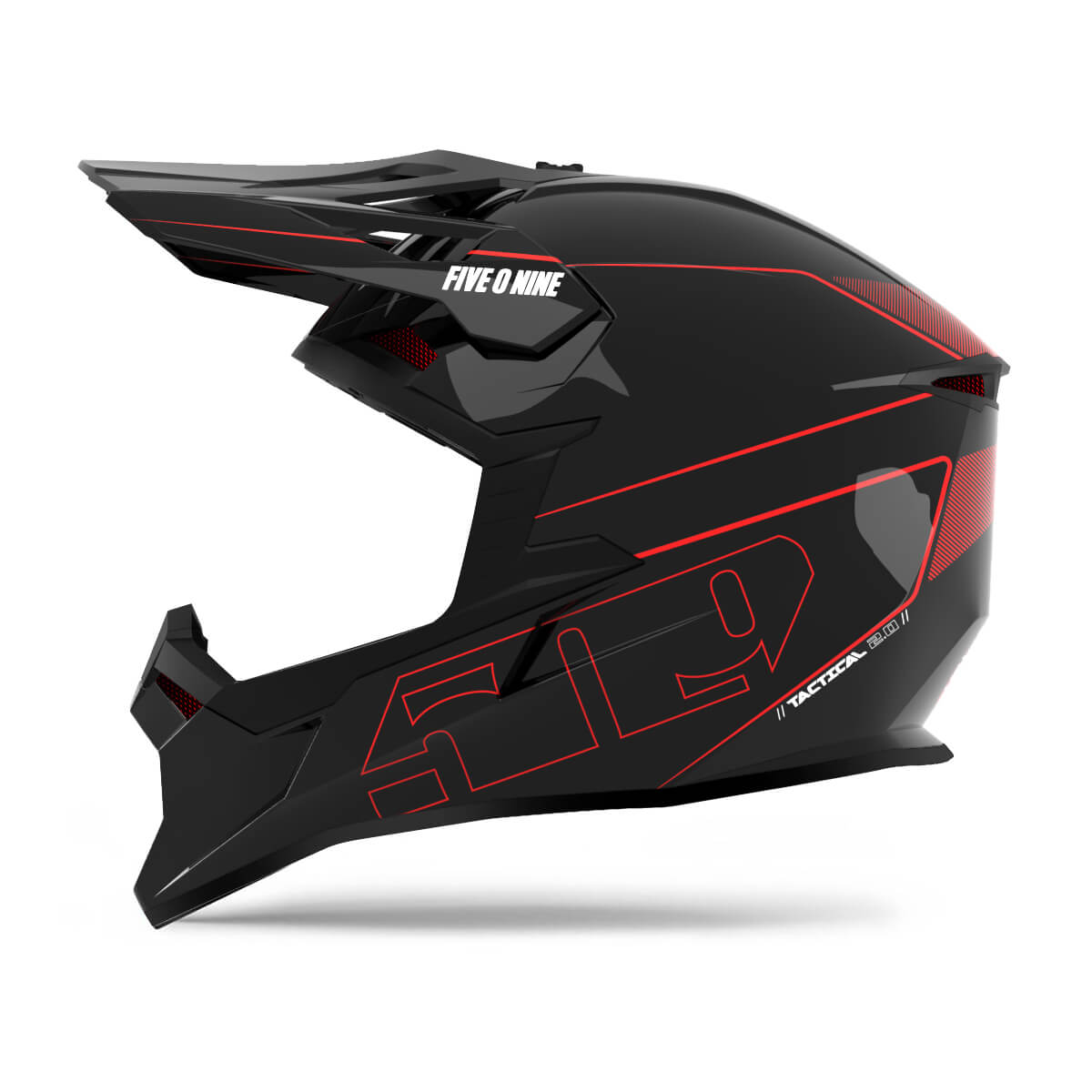 Youth Tactical 2.0 Offroad Helmet - Black Red / YSM
