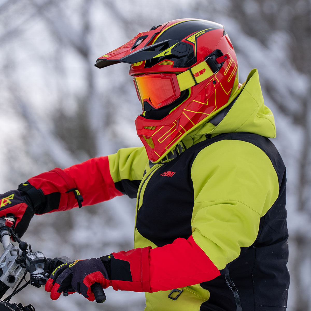 mountain bike helmet goggles 509 Latitude Helmet Snowmobile Youth Ignite System Highlighter Large